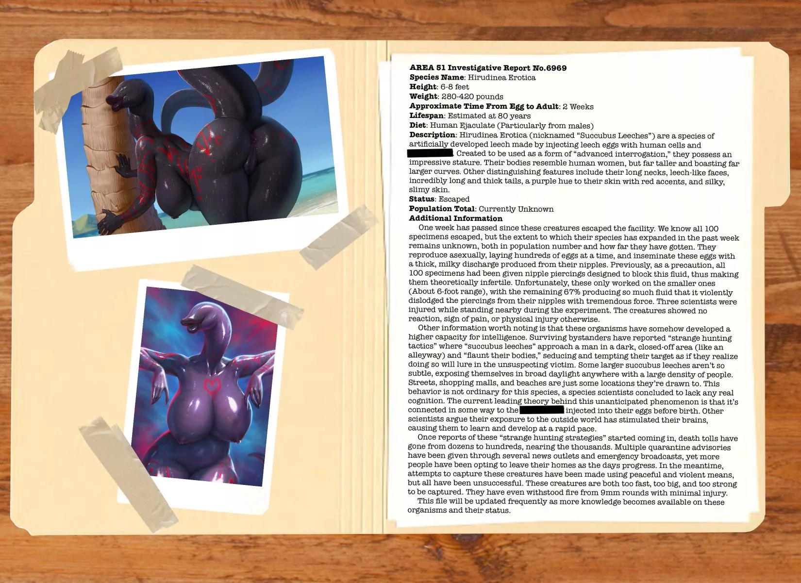 Emergency Alert Part 2: Case File [F4A] [Monster Girl] [Implied Blowjob] [Implied Cunnilingus] [Death by Snu Snu] [Lips] [Big Boobs] [Thicc] [Seduction] [Narrative [Artists: Yetzer_Hara1 (Top), Lost Goose (Bottom)]