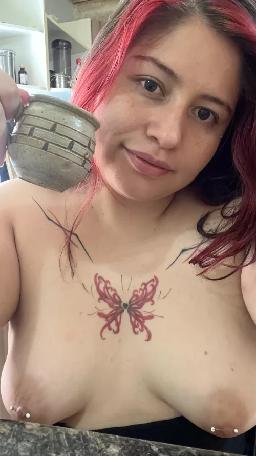 First you would lick my tits and then have breakfast