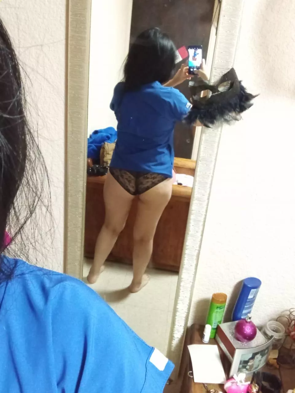 How do I look without scrub pants?