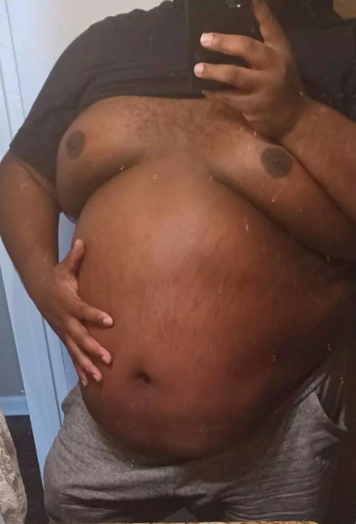 I ate too much...would you rub my belly? 