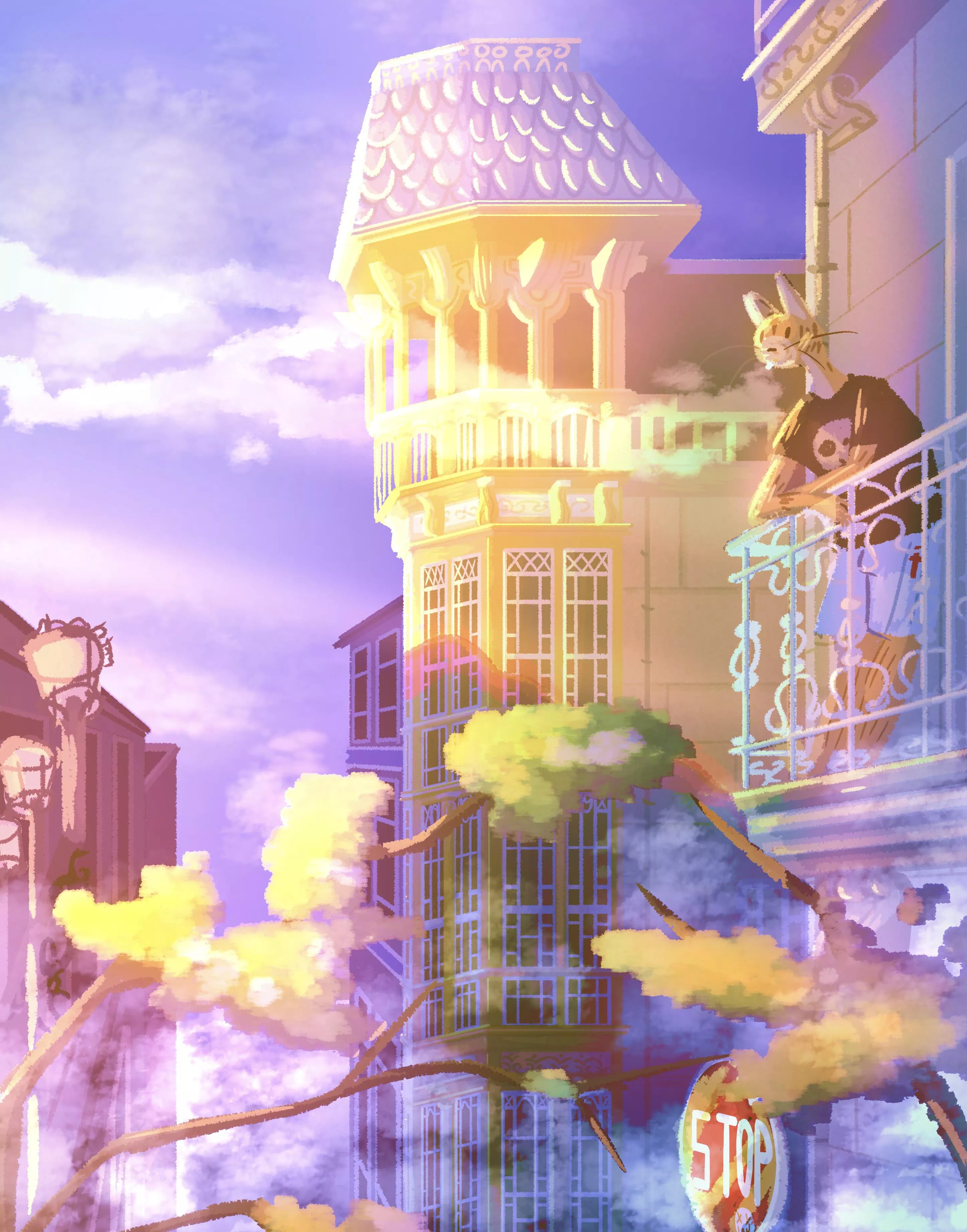 Rather foggy morning, but sunny nonetheless, by me