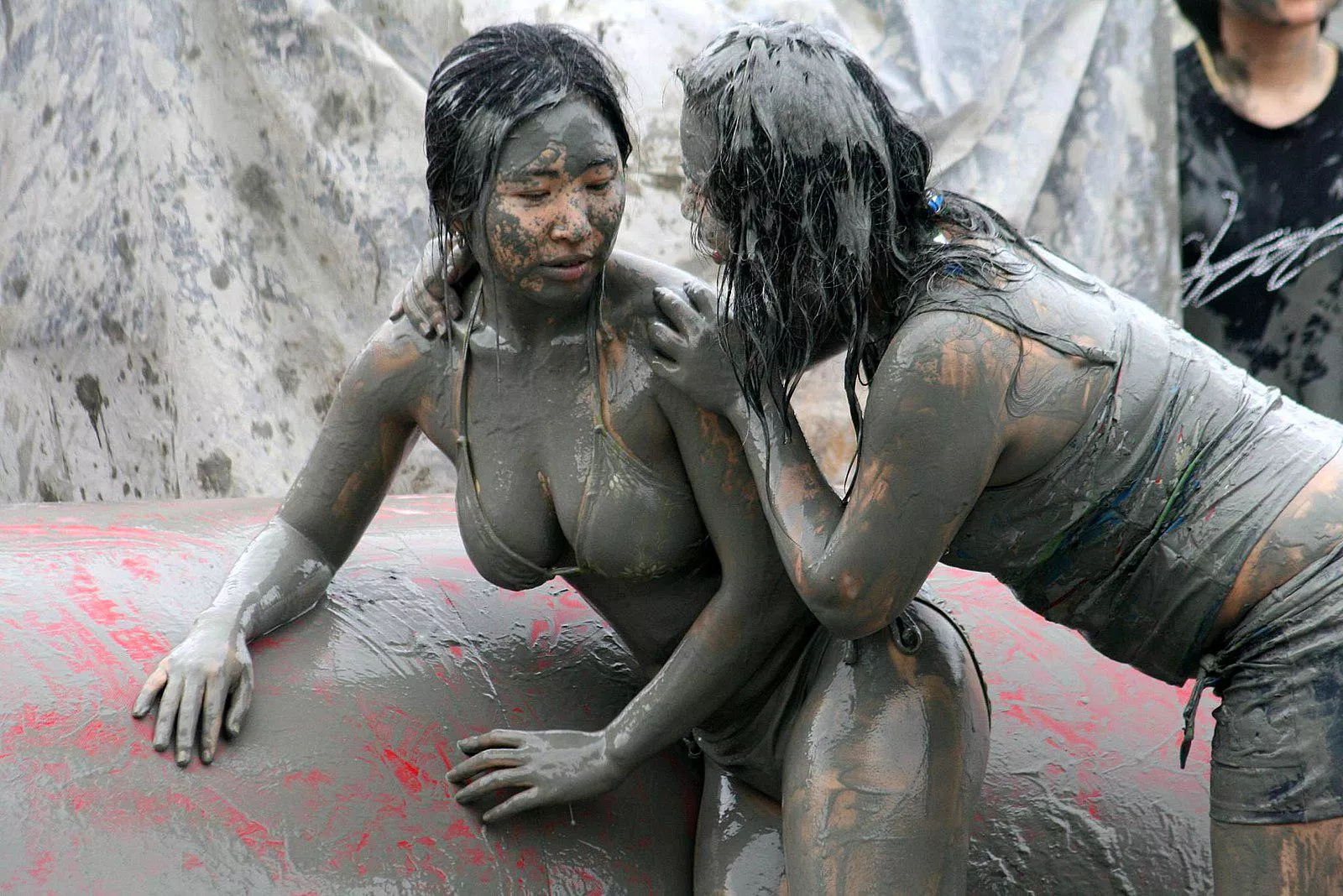The absolute sexiest photo on Wikipedia is this babe mud wrestling