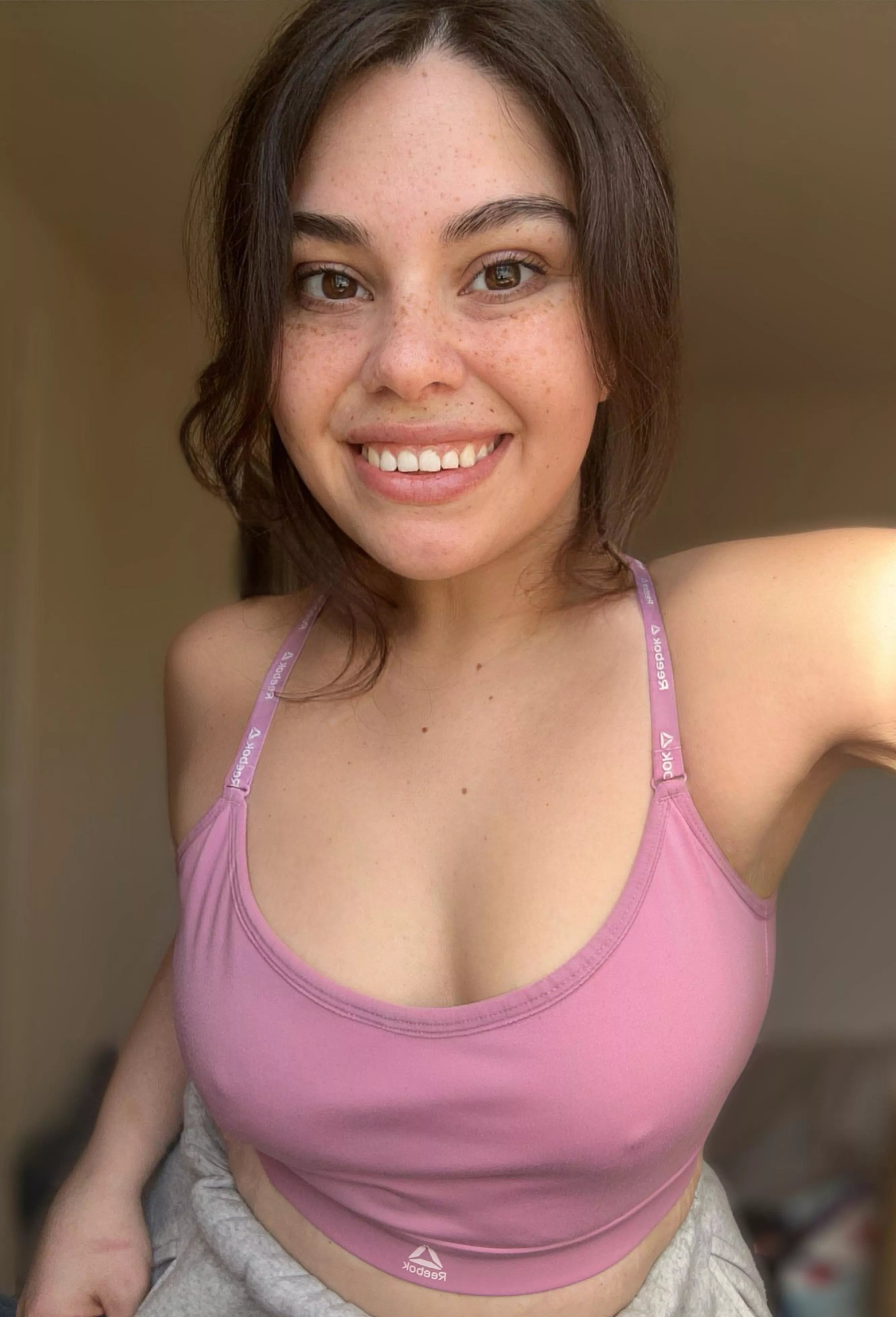 These were my gym pokies. This shirt also offers little to no support for the twins. 