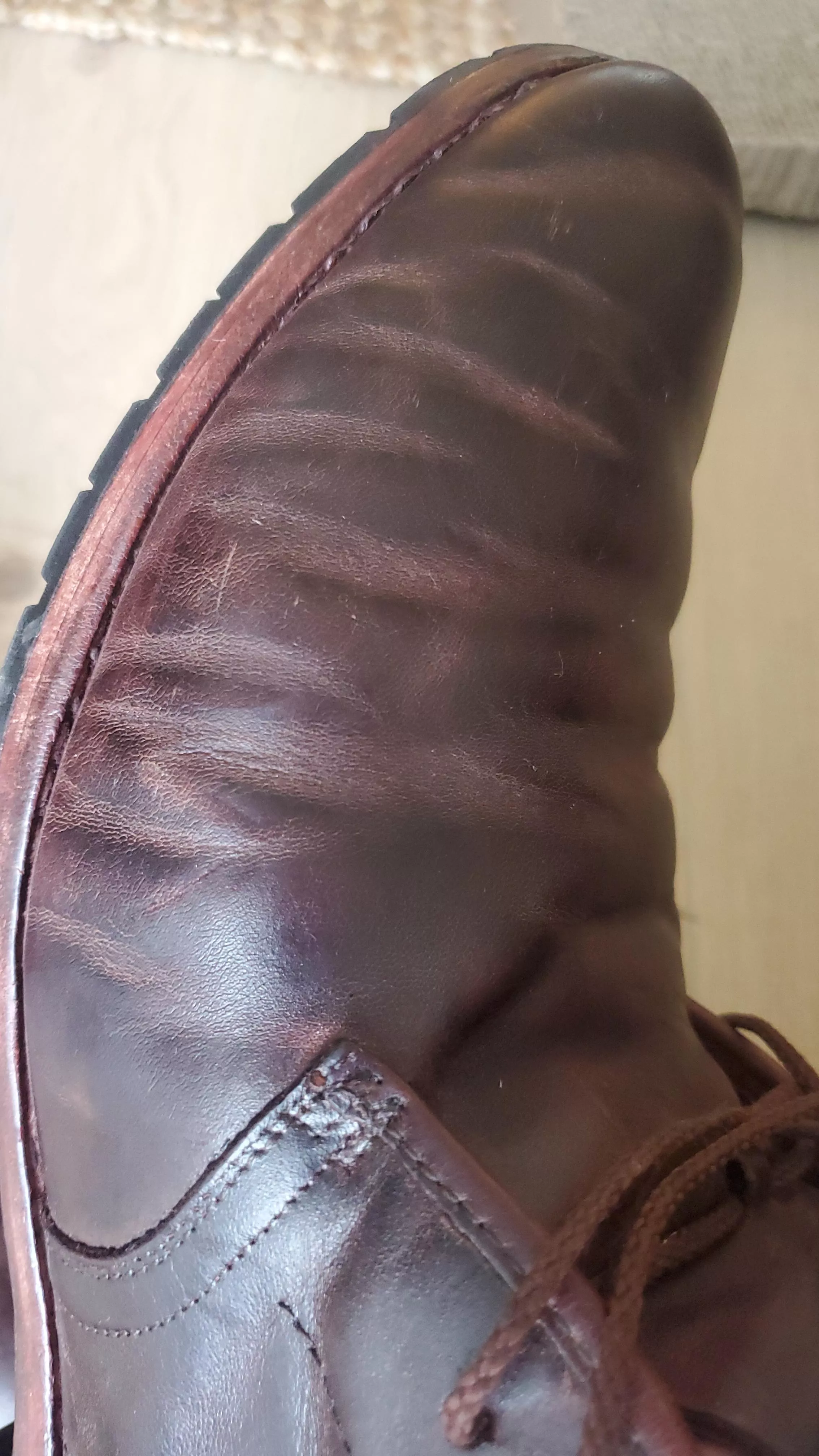 Why do the creases in my boot look like this? 