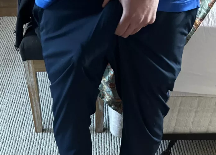 You’d like dark pants would hide this 😬