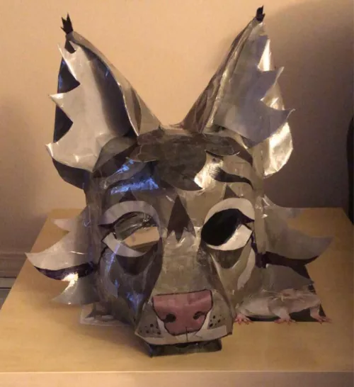all finished with my first paper fursuit! (minus the eyes, waiting for the mesh to come in)