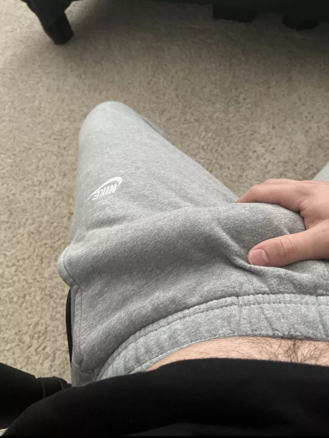 Always showing in grey sweats