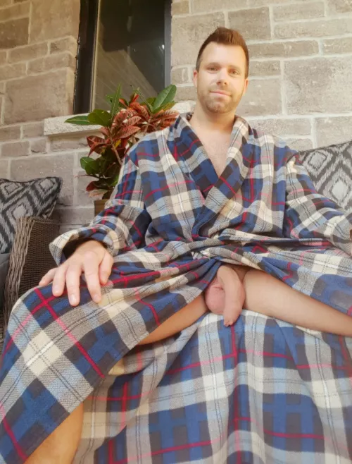 Hanging out of my robe 