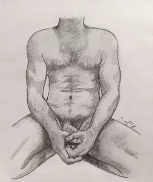 I'm listening: pencil sketch of u/SmokySix. Graphite on bristol.