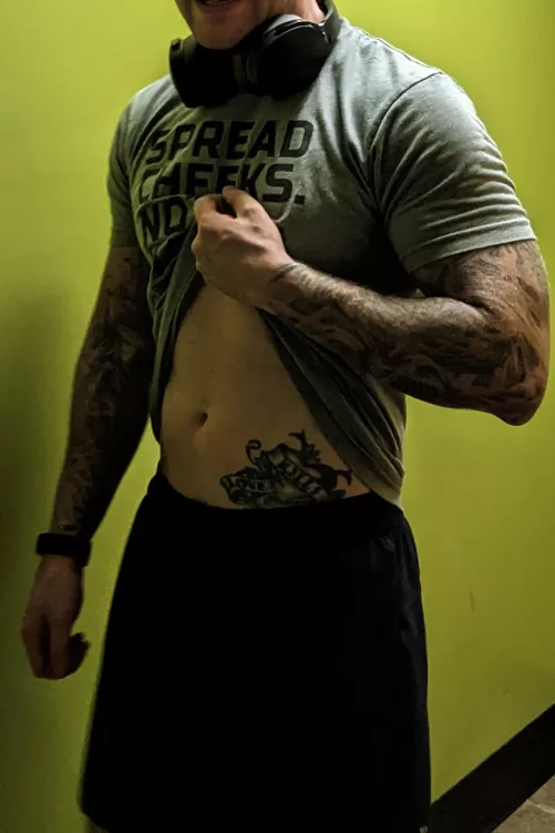 Join me in the sauna for some... Assisted stretching?