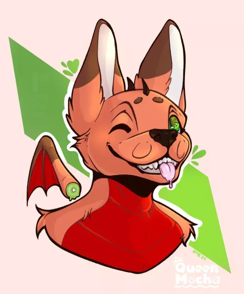 Keegan Blep! (Art by Queen Mocha Bun)