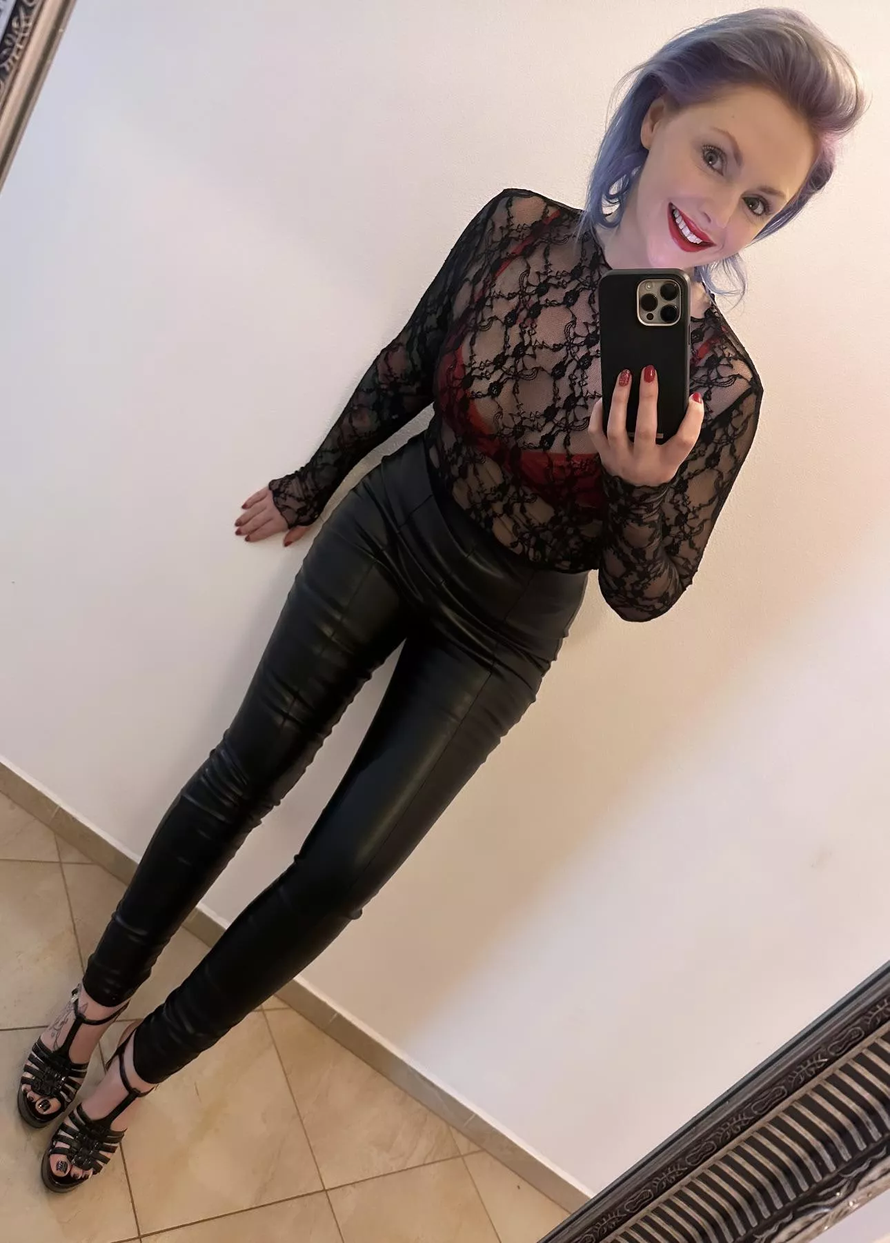 Leather trousers for tonight’s dinner