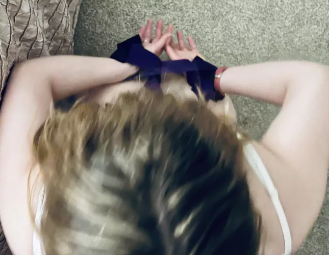 My wife loves being cuffed while on her knees [OC] UK [FM]