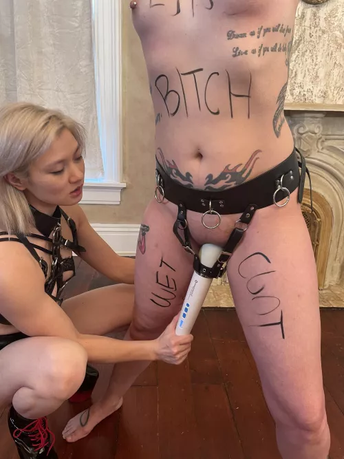 Orgasm slave being put through her paces