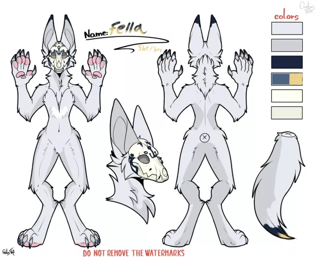 Temporary ref sheet for Fella (Base was F2U by Cactusfox4art)