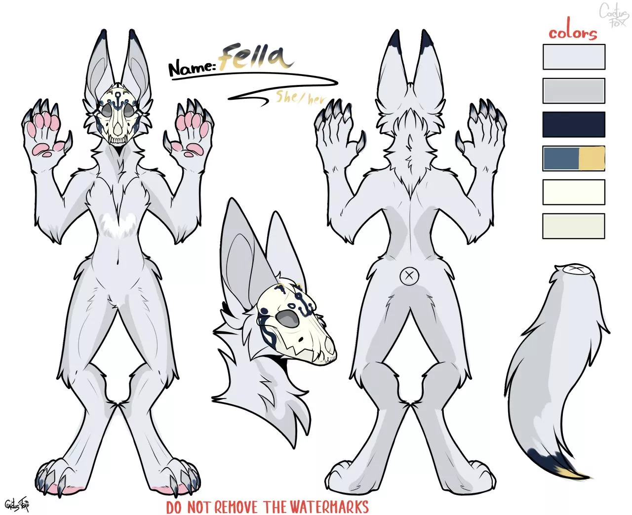 Temporary ref sheet for Fella (Base was F2U by Cactusfox4art)