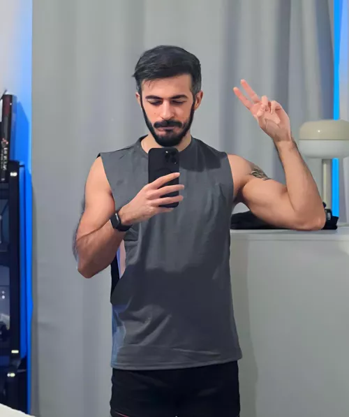 The urge to take a selfie while tidying up the room. 🧹