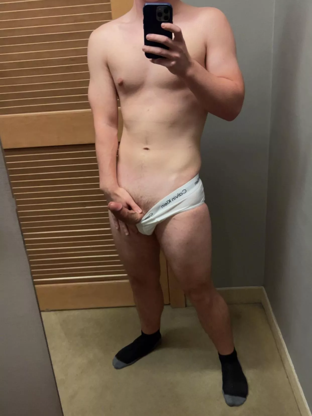 Changing room fun. Pms open
