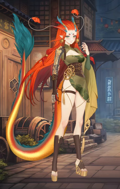 Gorgeous thighs of the dragon girl (AURA)