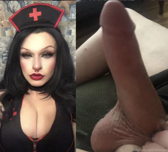 Hi, I’ll be your nurse for the evening 😈🖤 Ready to take your medicine?