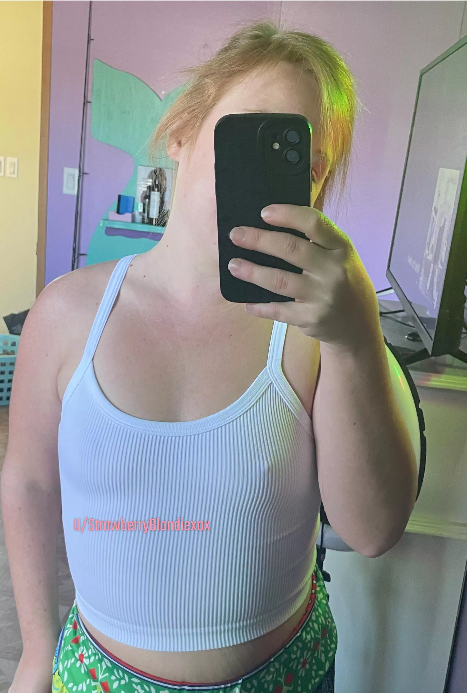 I love being braless in my new top. I love it so much I got it in purple as well.