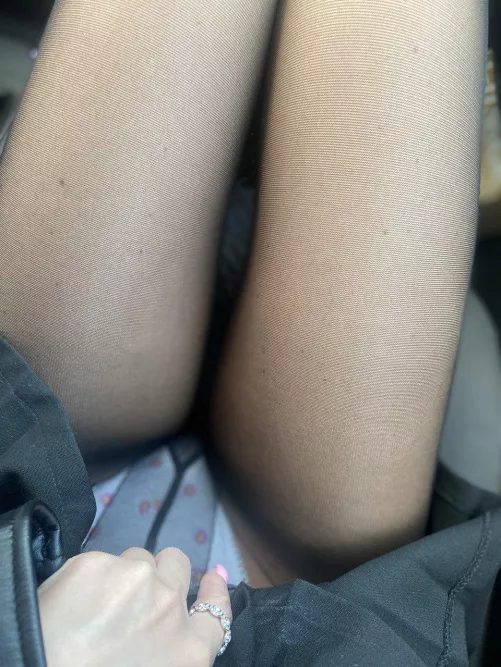 I want you to put your hand under my panties and pantyhose