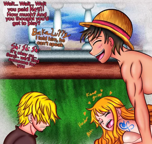 Luffy x Nami sharing a moment (Flores)