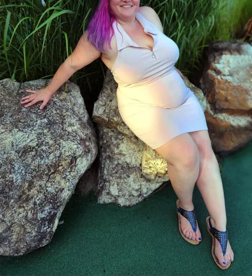 Mini golf is better without panties or a bra. Wouldn't you agree? 