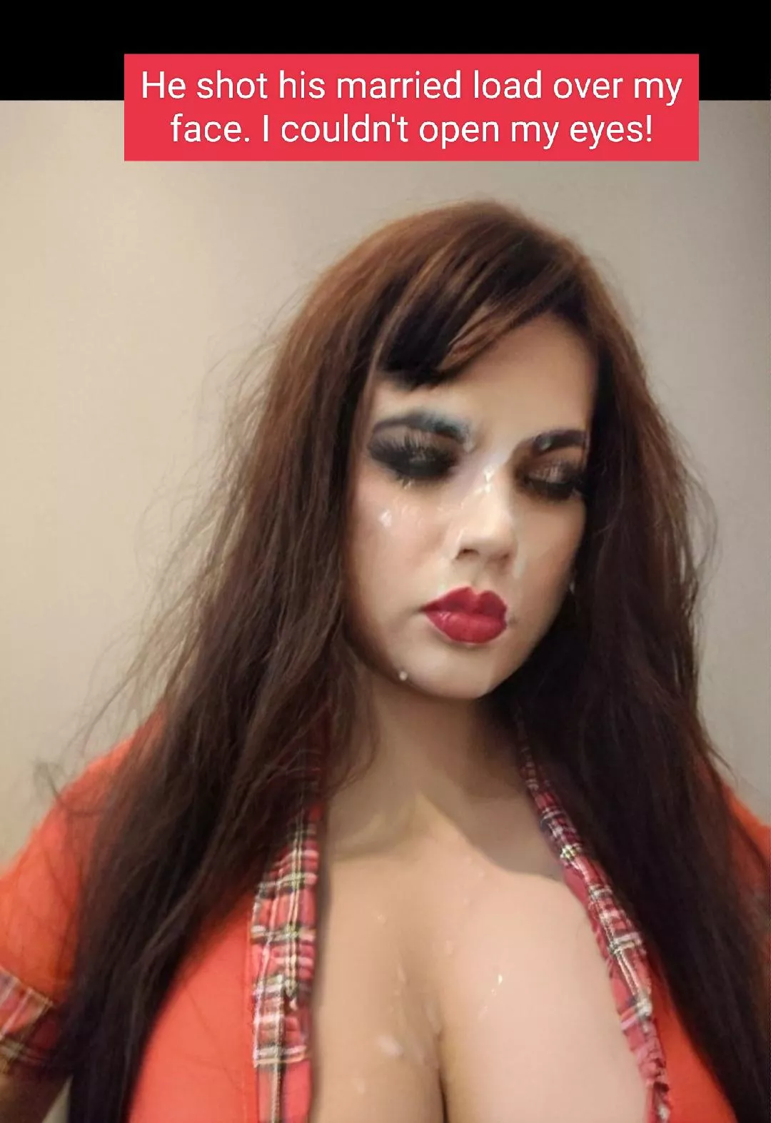 My Eyes glued shut with his thick cum