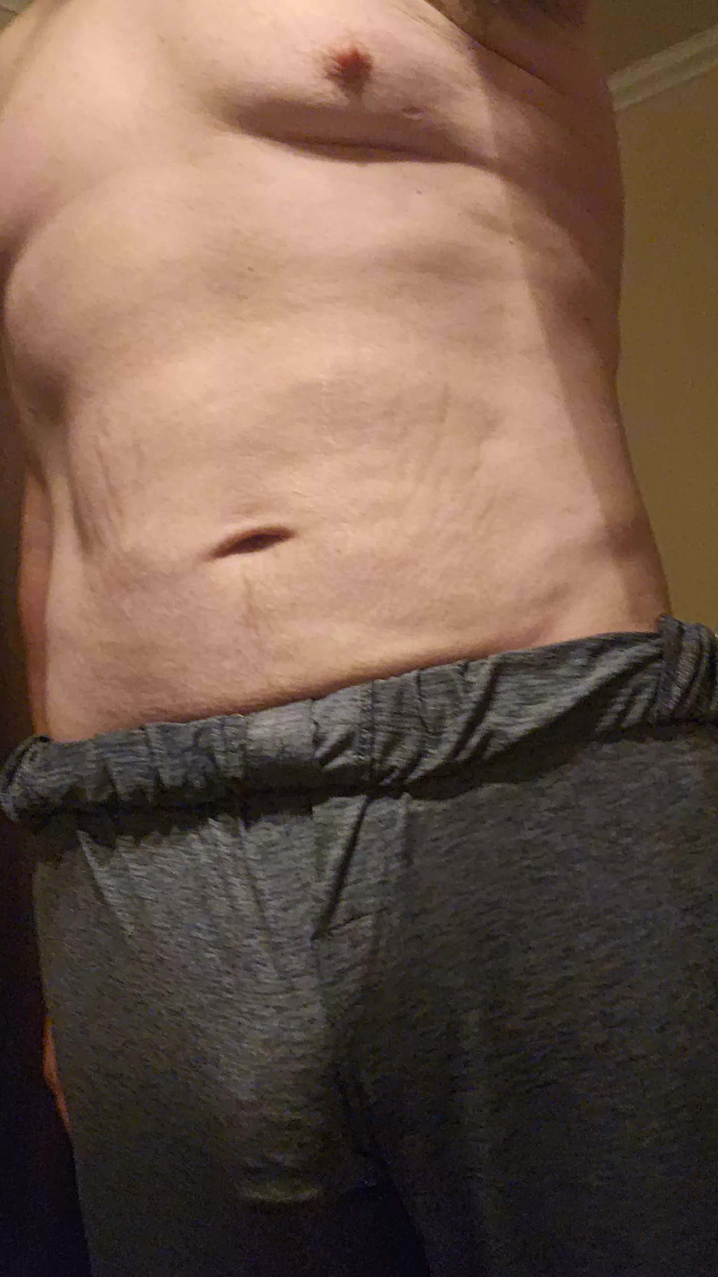 My wife said I'm not allowed to wear these thin PJs when we have company. I still do...