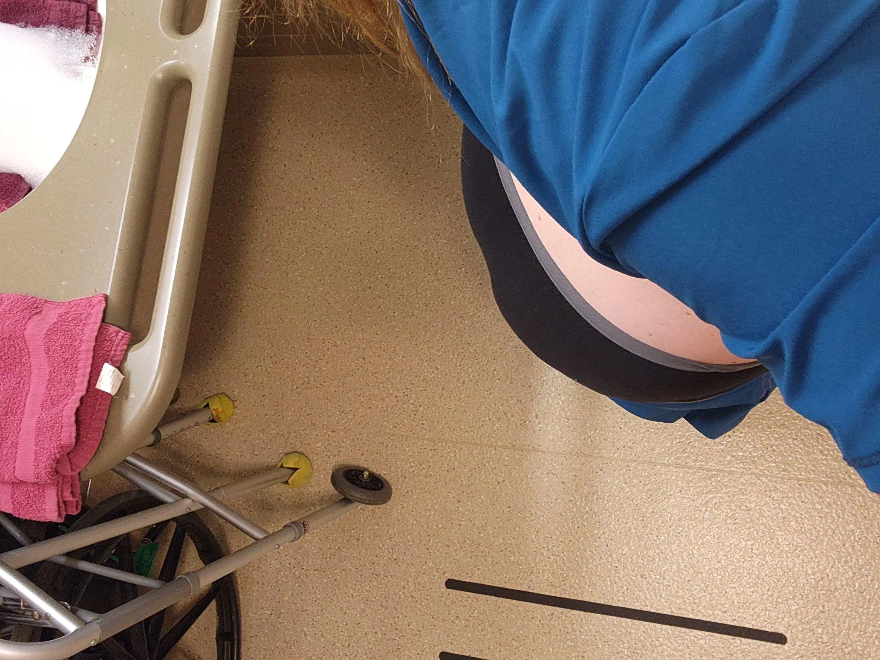 Naughty nurse booty in patients bathroom 