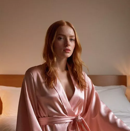 pink bathrobe