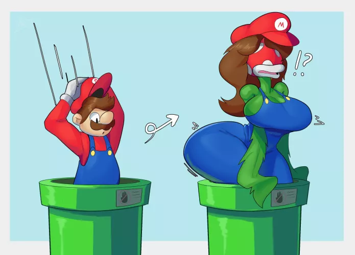 Piranha Pipes [Italian male plumber to female anthro piranha plant] (@DreamerKnights)