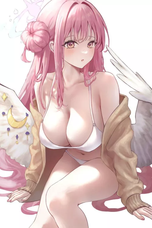 Sexy and cute angel girl waifu