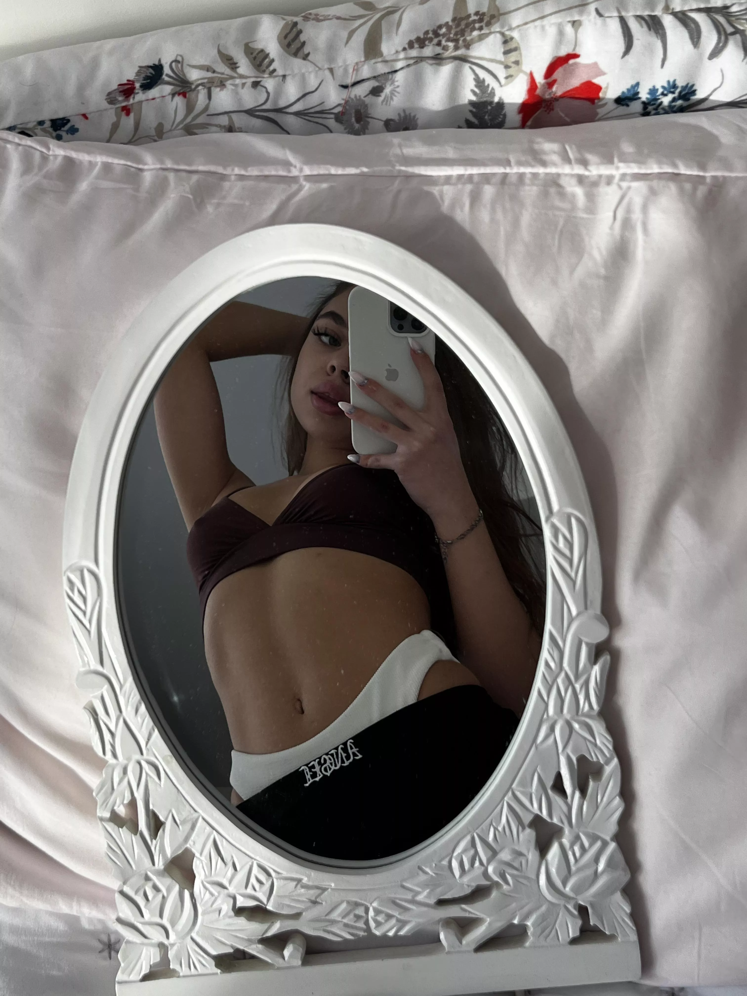 the smaller the girl the smaller the mirror