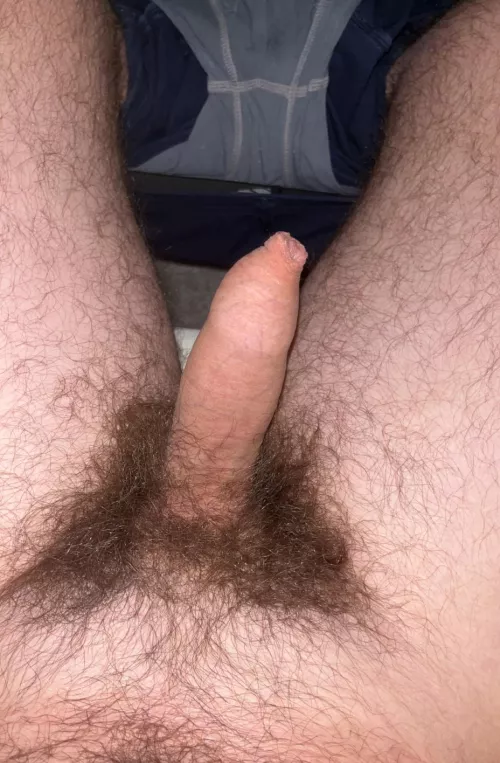 22 dc, playing with my semi-hard uncut cock in my college dorm