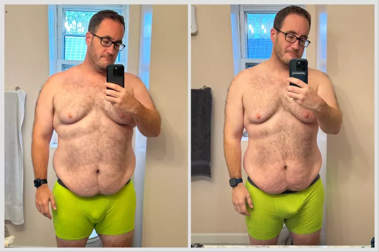 32 lbs between these pics. 💪