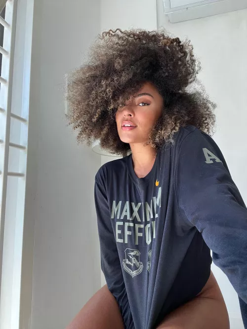 Big shirt with nothing underneath easy access for you to inhale my scent 