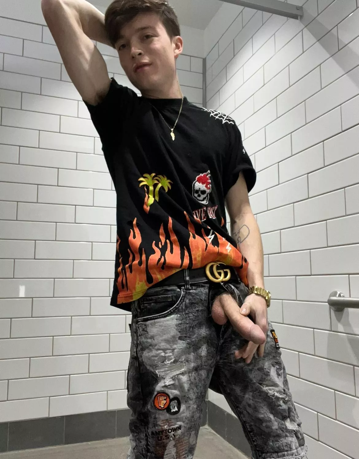 Didn’t know your shy goth gamer buddy was hung? 