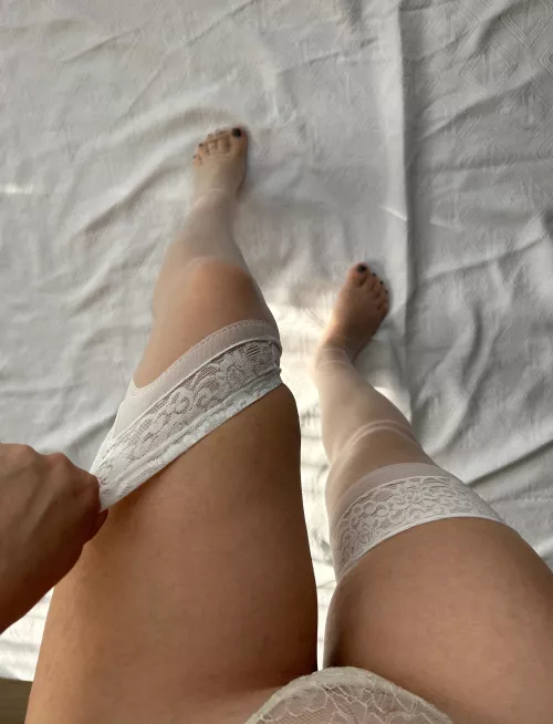 Do you like my slender legs in stockings