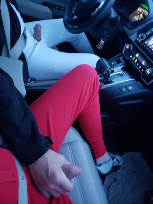 Driving in our long johns. 