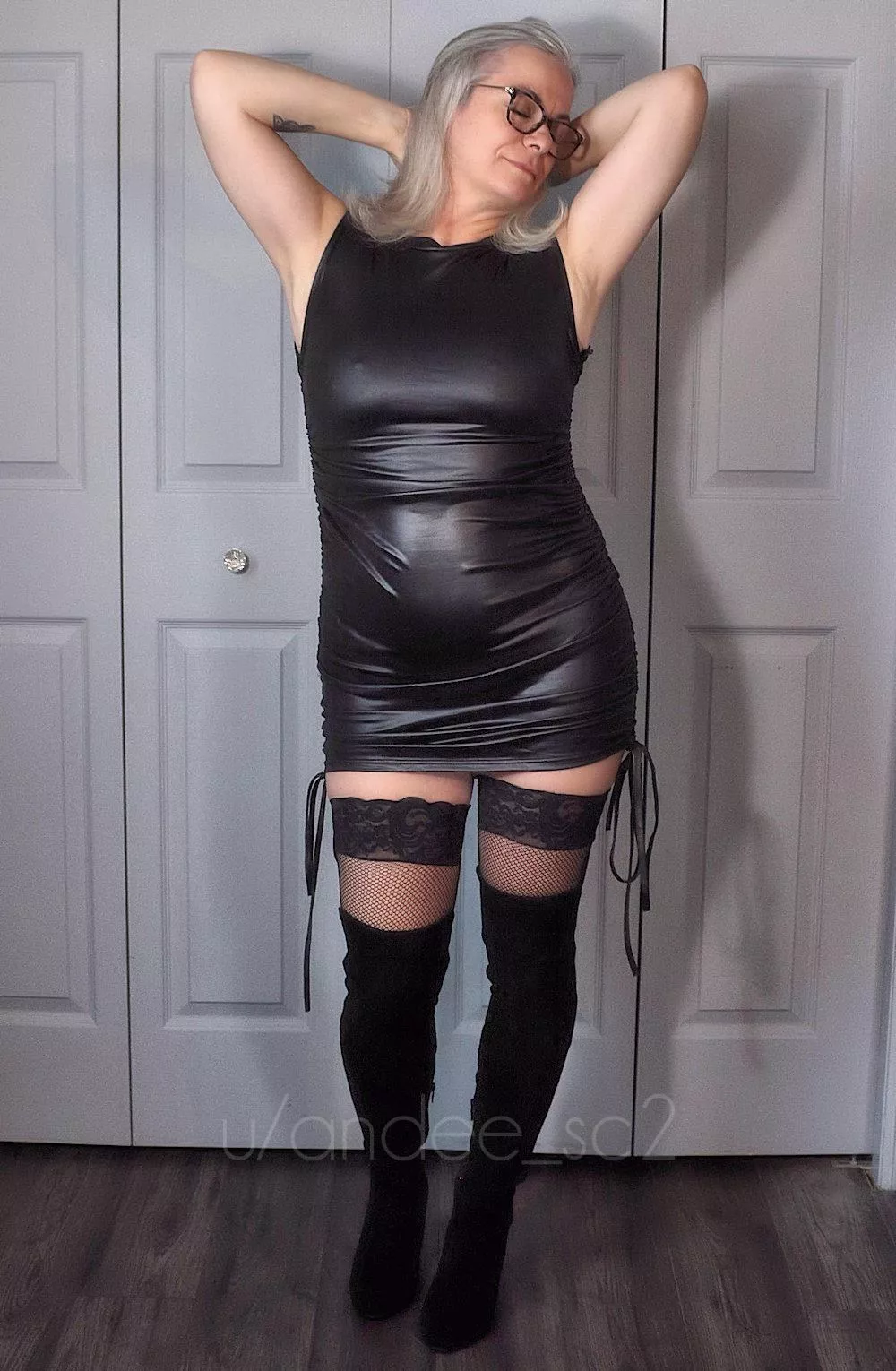 Feeling fun and flirty in my leather dress