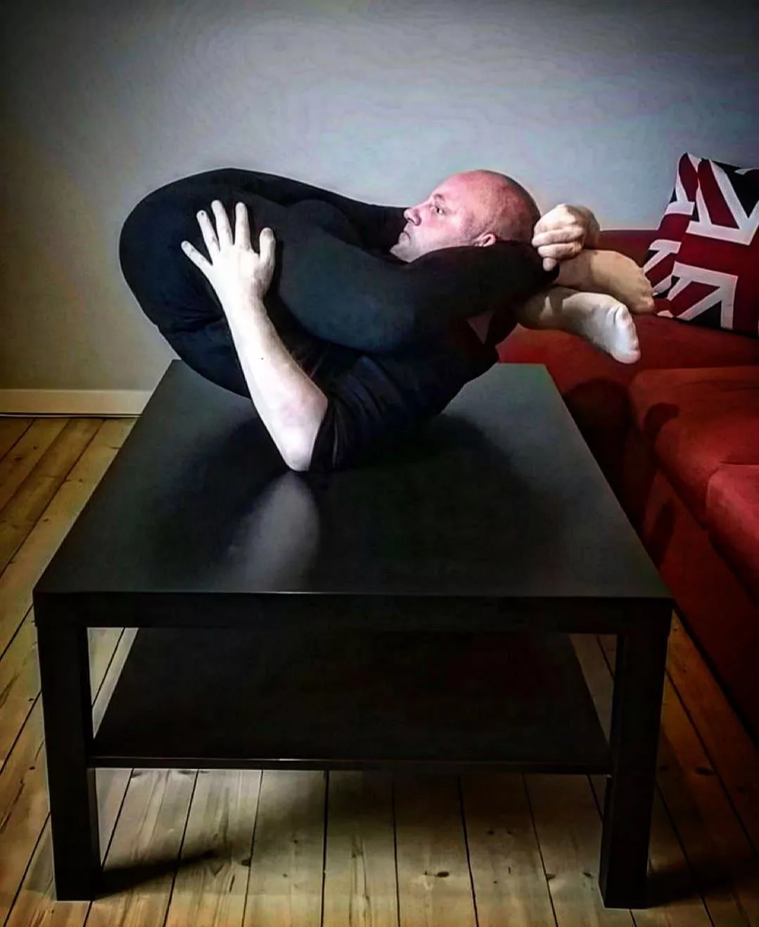 Folded up into a table decoration.