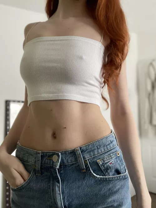 How long did it take for you to notice I have no bra on?