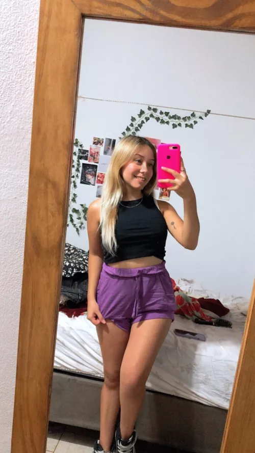 I give you 2 choices: remove my top or remove my shorts. What's your choice?