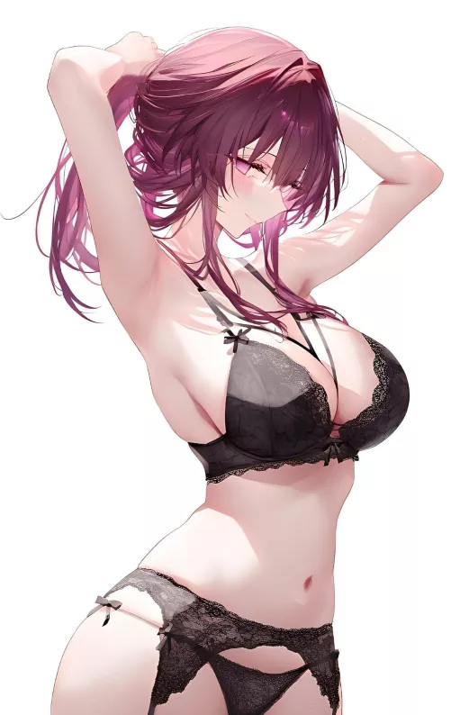 Kafka in black lingerie