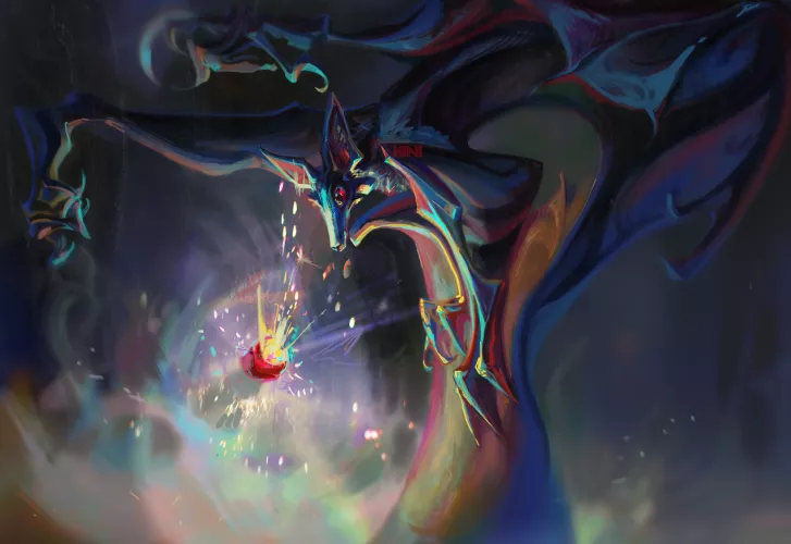 Me remembering that fruit bats eat actual fruits ｡ꞈ｡ (art by me, Hini :3)