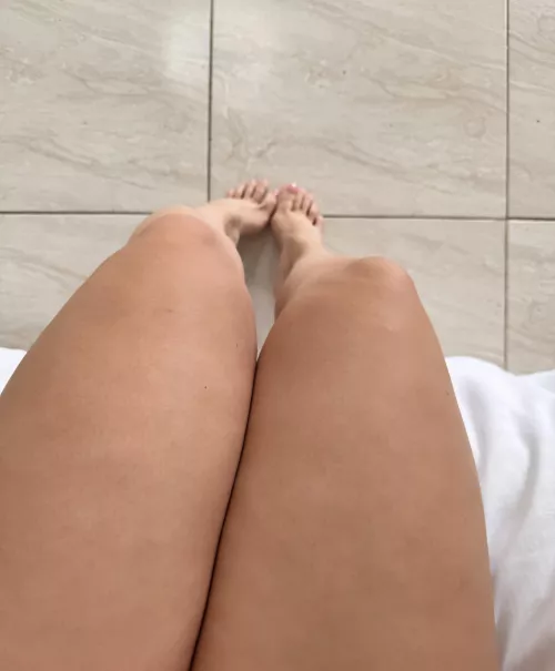 Patiently waiting for you to lick my legs