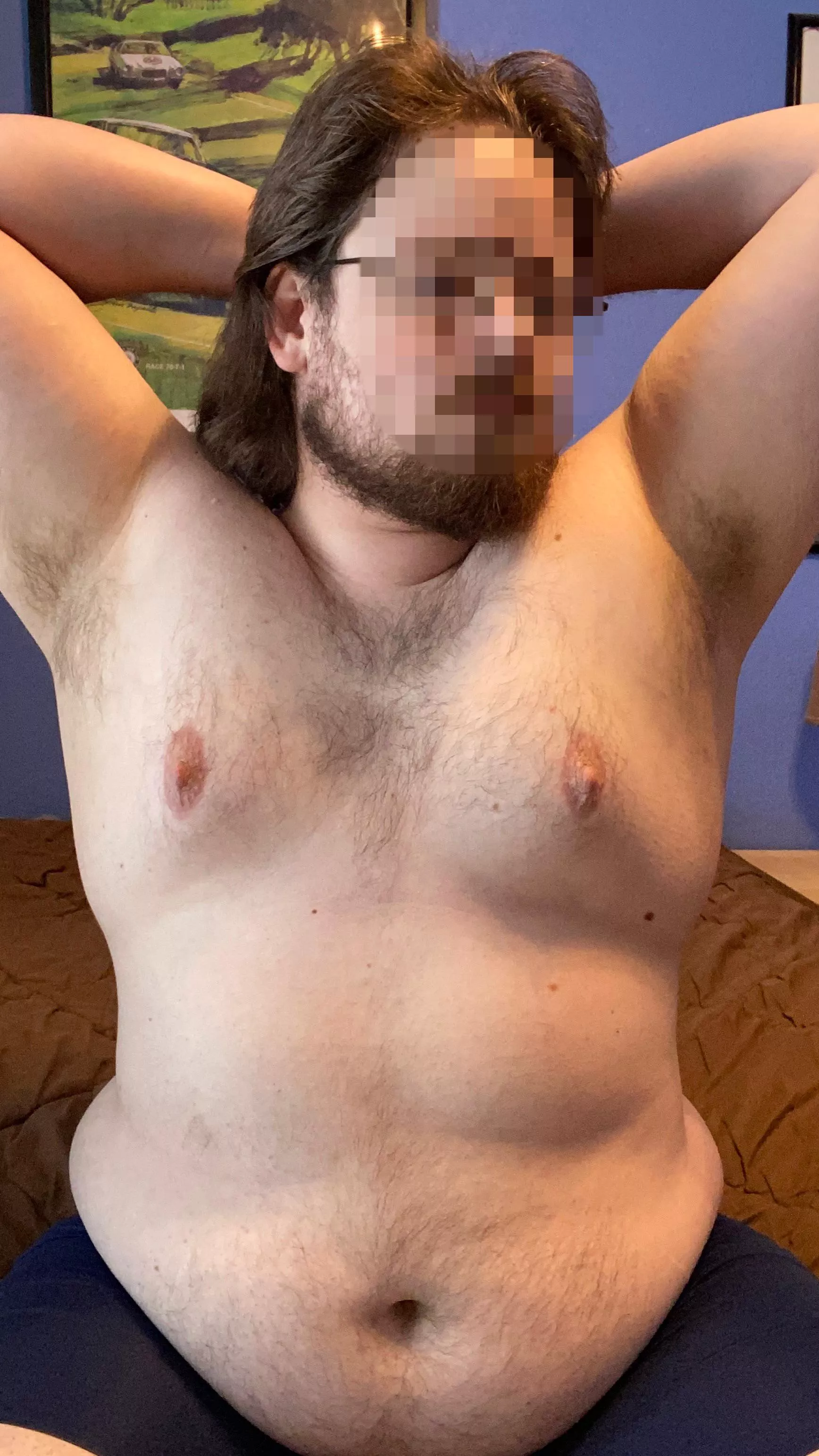 Sniff my chubby pits then tease my nipples please?