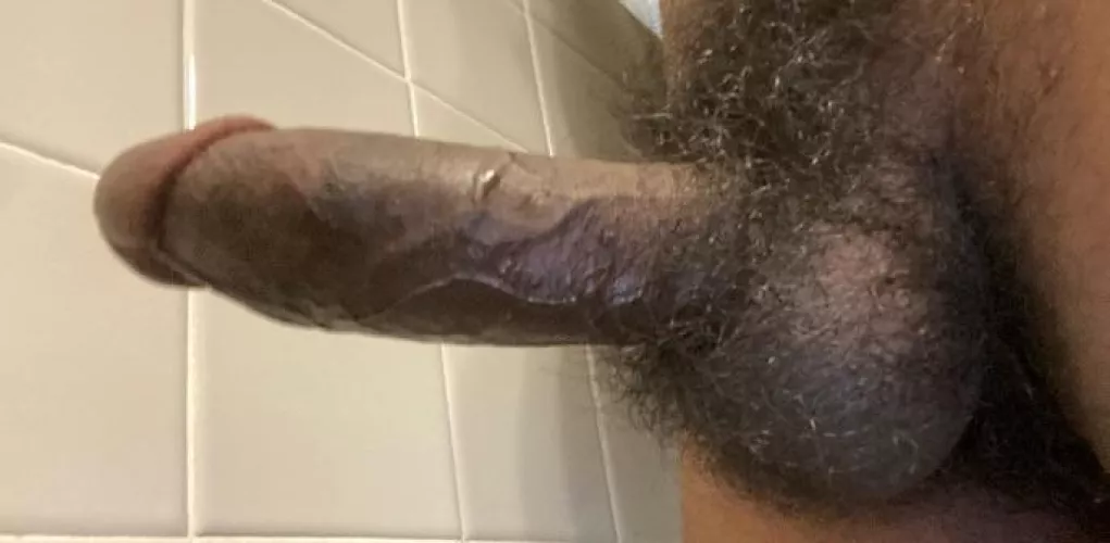 Stroking and edging my black cock after a long day, any ladies wanna keep me company?